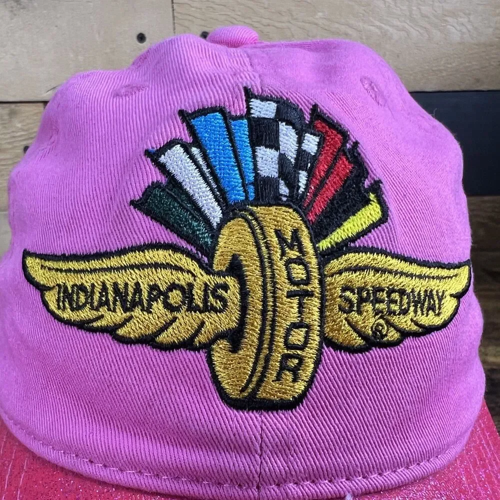 Indianapolis Motor Speedway Pink Embroidered Girls Youth Hat Baseball Cap